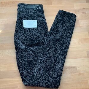 Adriano Goldschmied High Rise Skinny Ankle Gray and Black Print Jeans 24R NWT